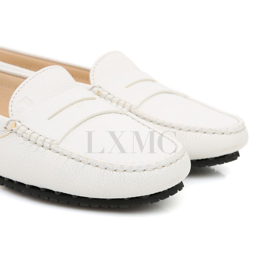 Tods White Moccasin Loafers Driving Shoes - Size 38 [SKU] - Image 8